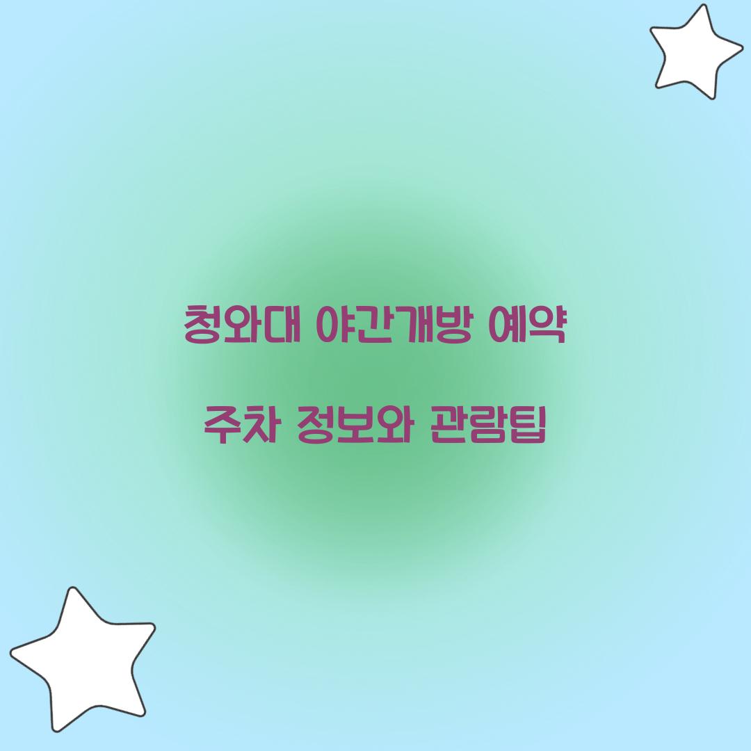청와대 야간개방 예약
