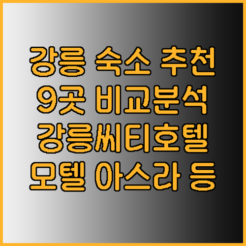 강릉 숙소 추천 강릉씨티호텔 모텔 아