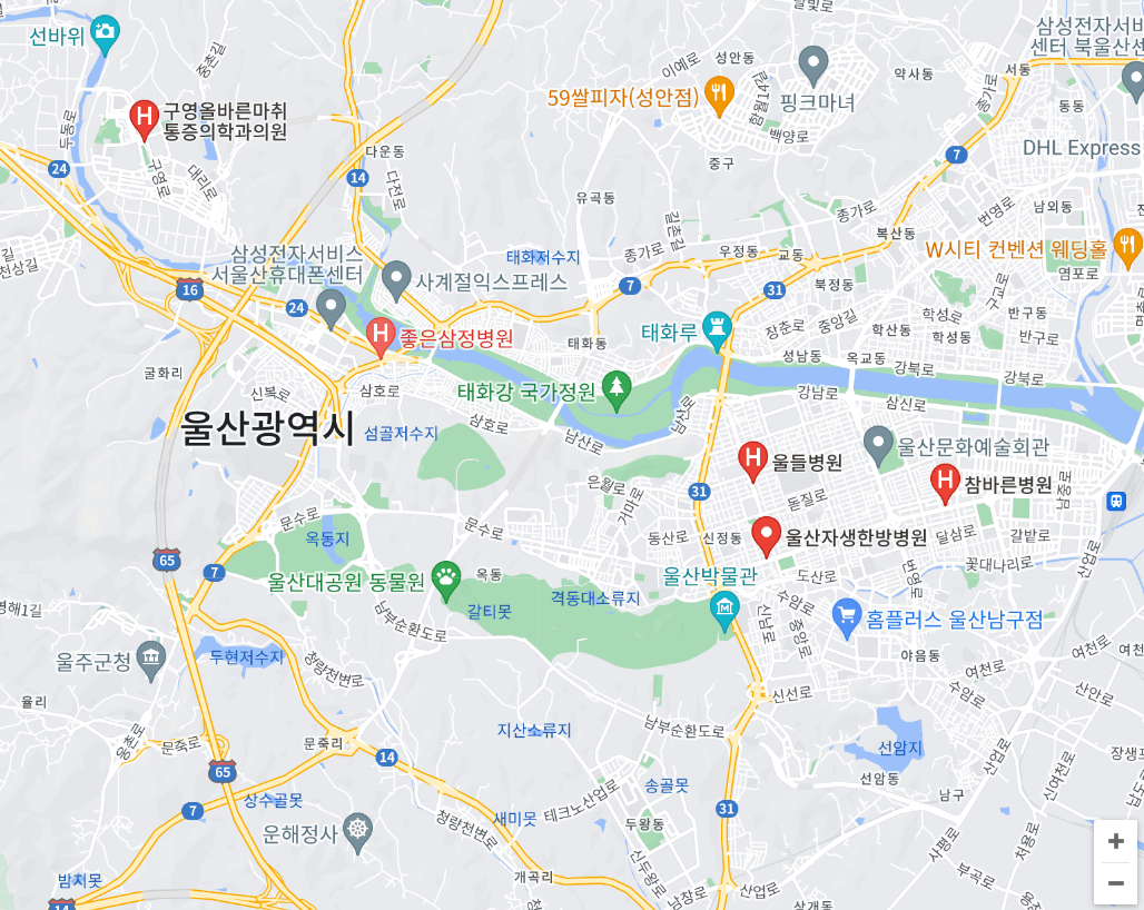 울산 대구 족저근막염 전문병원 위치 지도