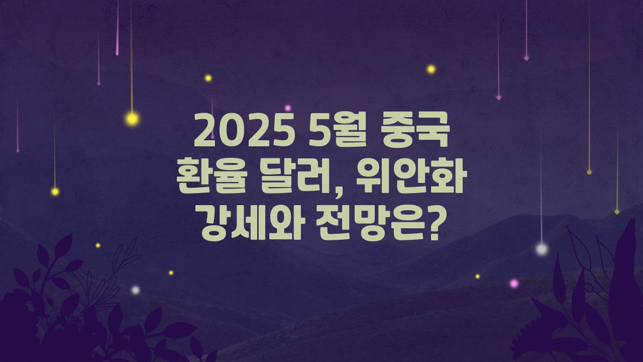 2025 5월 중국 환율 달러