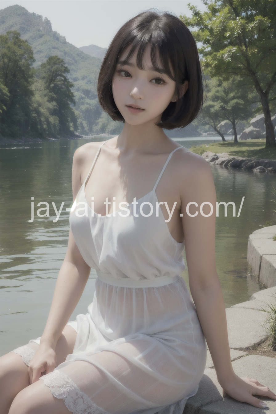  [AI lookbook] 계곡 피크닉 드레스 패션 여자친구 / Valley Picnic Dress Girlfriend / 渓谷 ピクニックドレス ガールフレンド