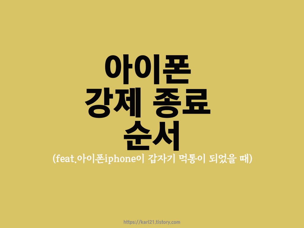  아이폰 강제 종료 순서(feat.아이폰이 갑자기 먹통이 되었을 때)