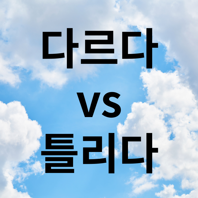 다르다vs틀리다