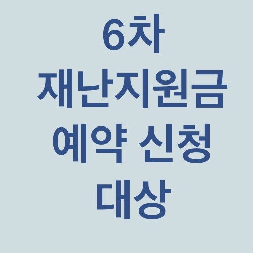  6차 재난지원금 예약 신청 지급 대상 금액