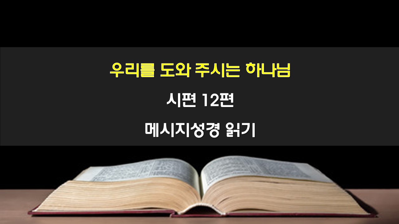 우리를 도와 주시는 하나님, 시편 12편 메시지성경 말씀묵상 큐티