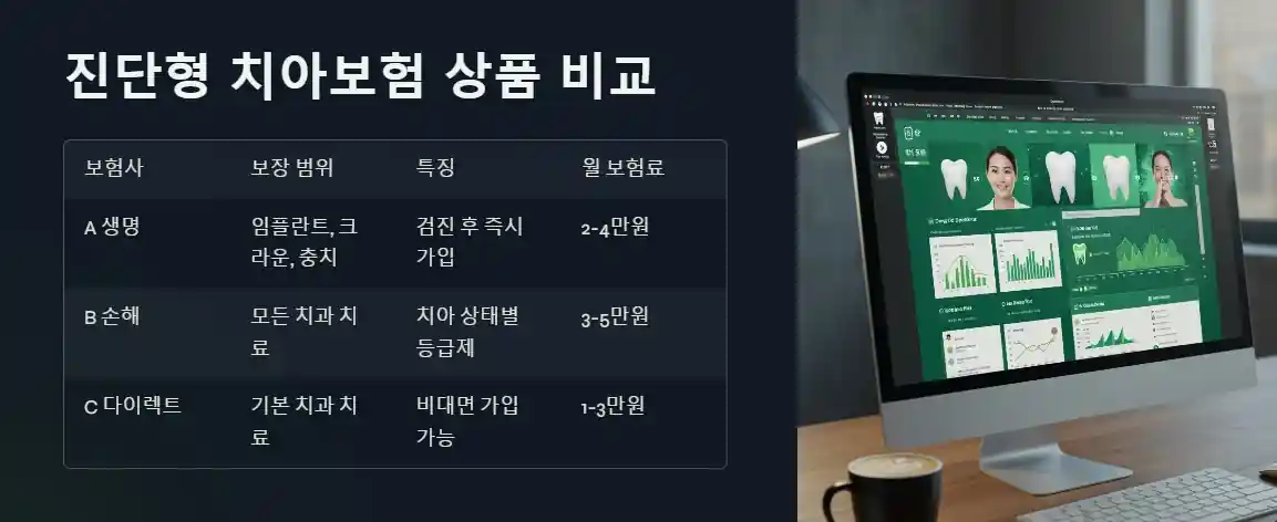 진단형 치아보험 상품 비교