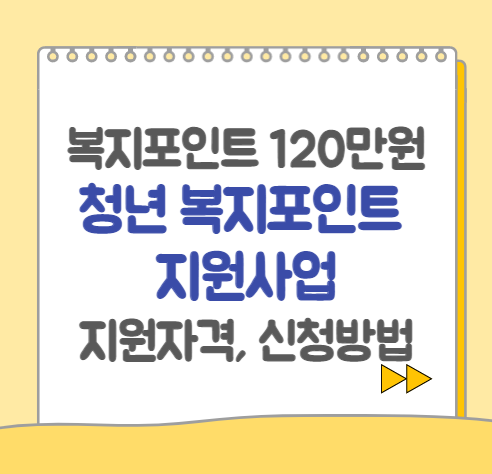  2023 청년 복지포인트 지원사업 신청하고 120만 원 복지금 받기