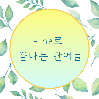  [블로그] 영어단어가 < ine >로 끝나는 단어들의 발음을 알아보자.
