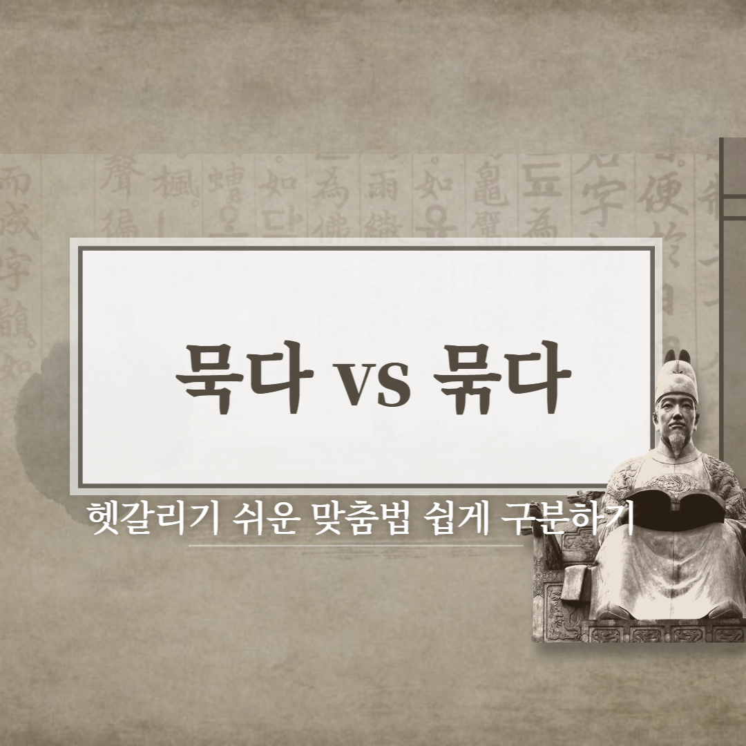  묵다, 묶다 뜻 차이와 예시로 쉽게 구별하기!!