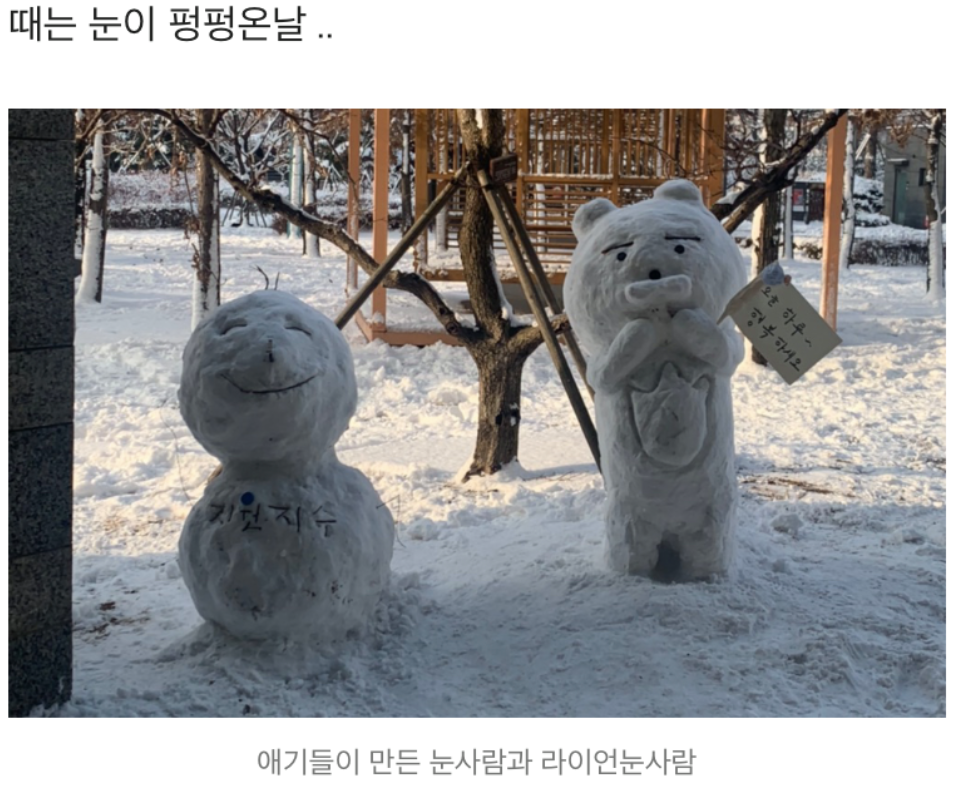  눈사람이 쏘아올린 따수움