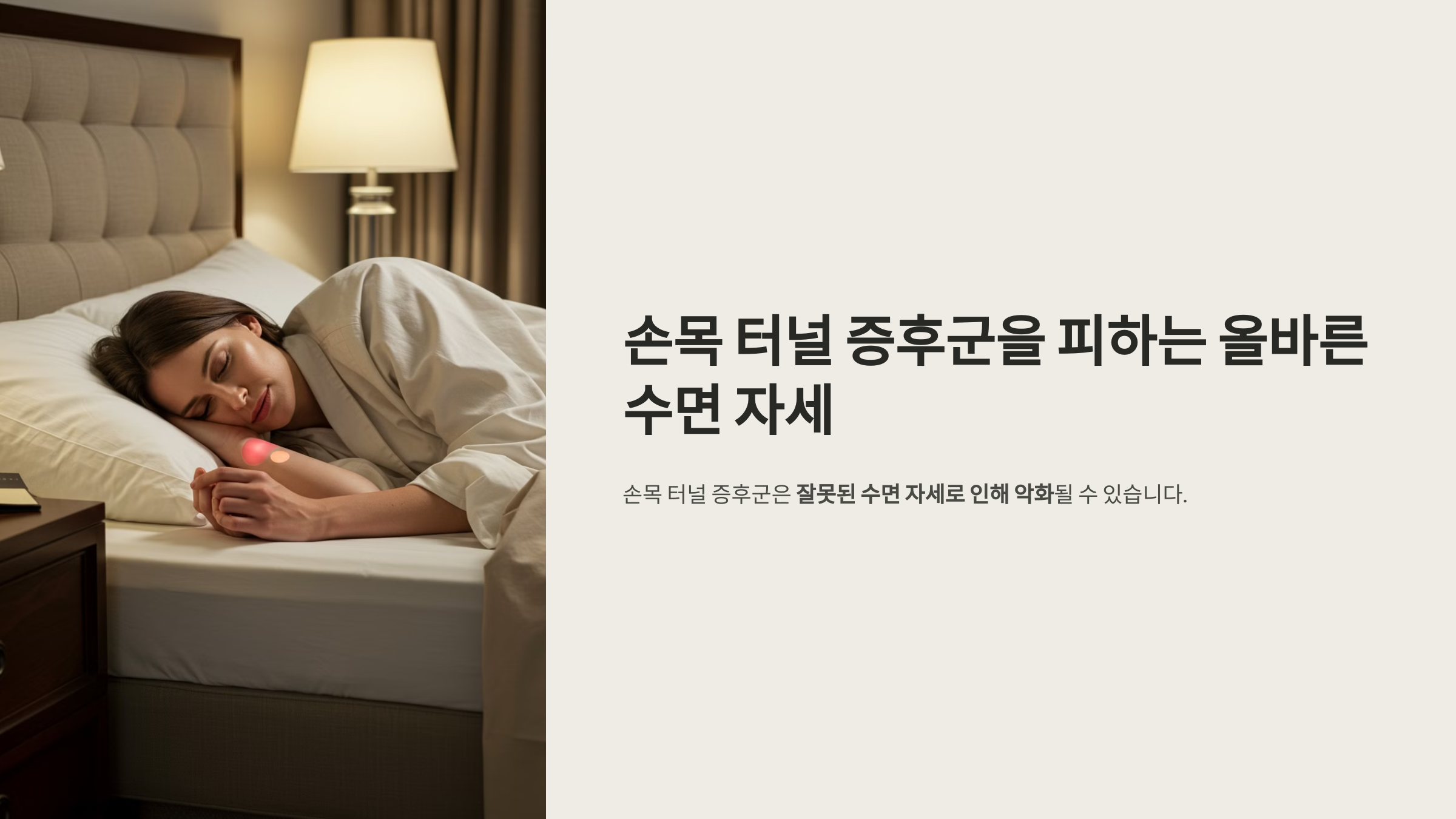 손목 터널 증후군을 피하는 올바른 수면 자세