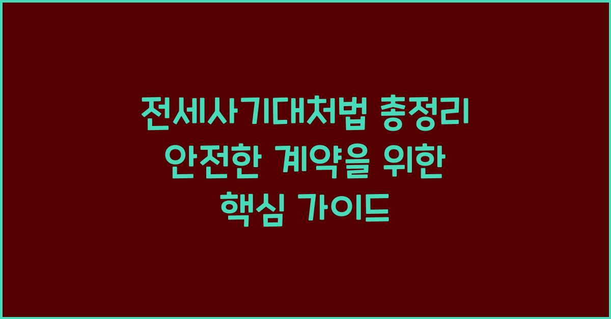 전세사기대처법