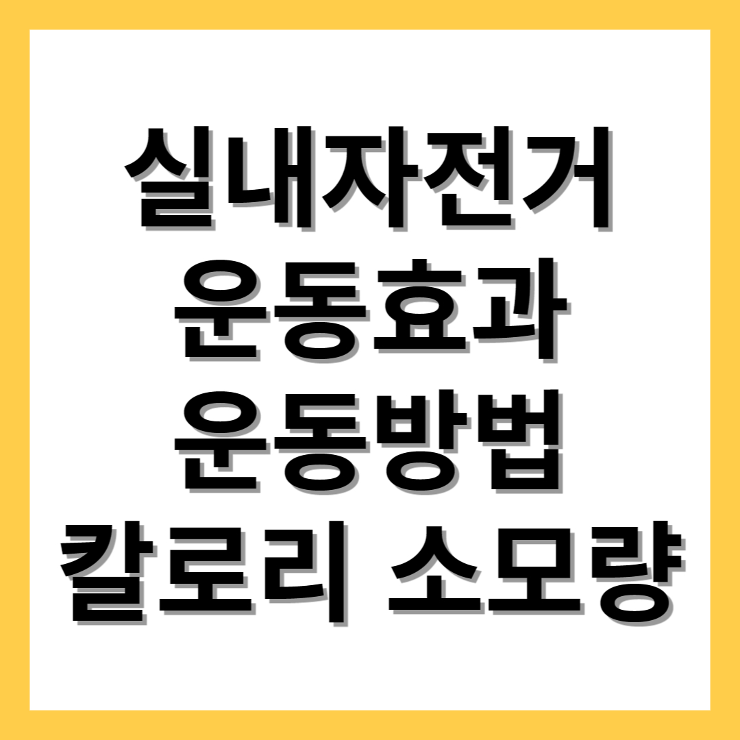  실내자전거 운동효과 운동방법 칼로리 소모량