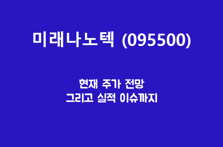  미래나노텍 (095500) 주가, 실적, 전망, 기업분석