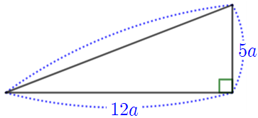 가로&#44; 세로의 길이의 비가 12:5인 직각삼각형
