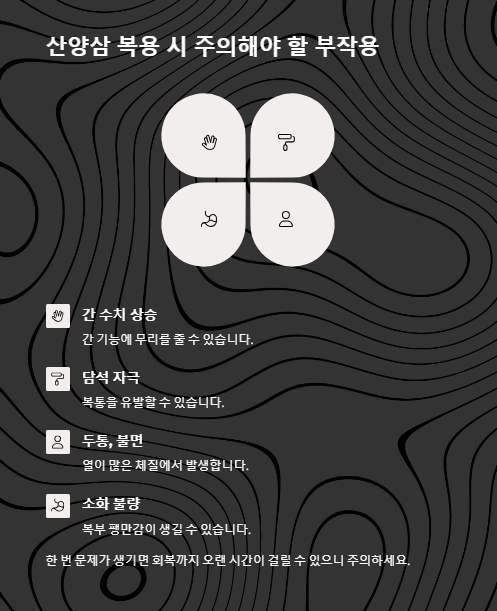 산양삼 복용 시 주의해야 할 부작용