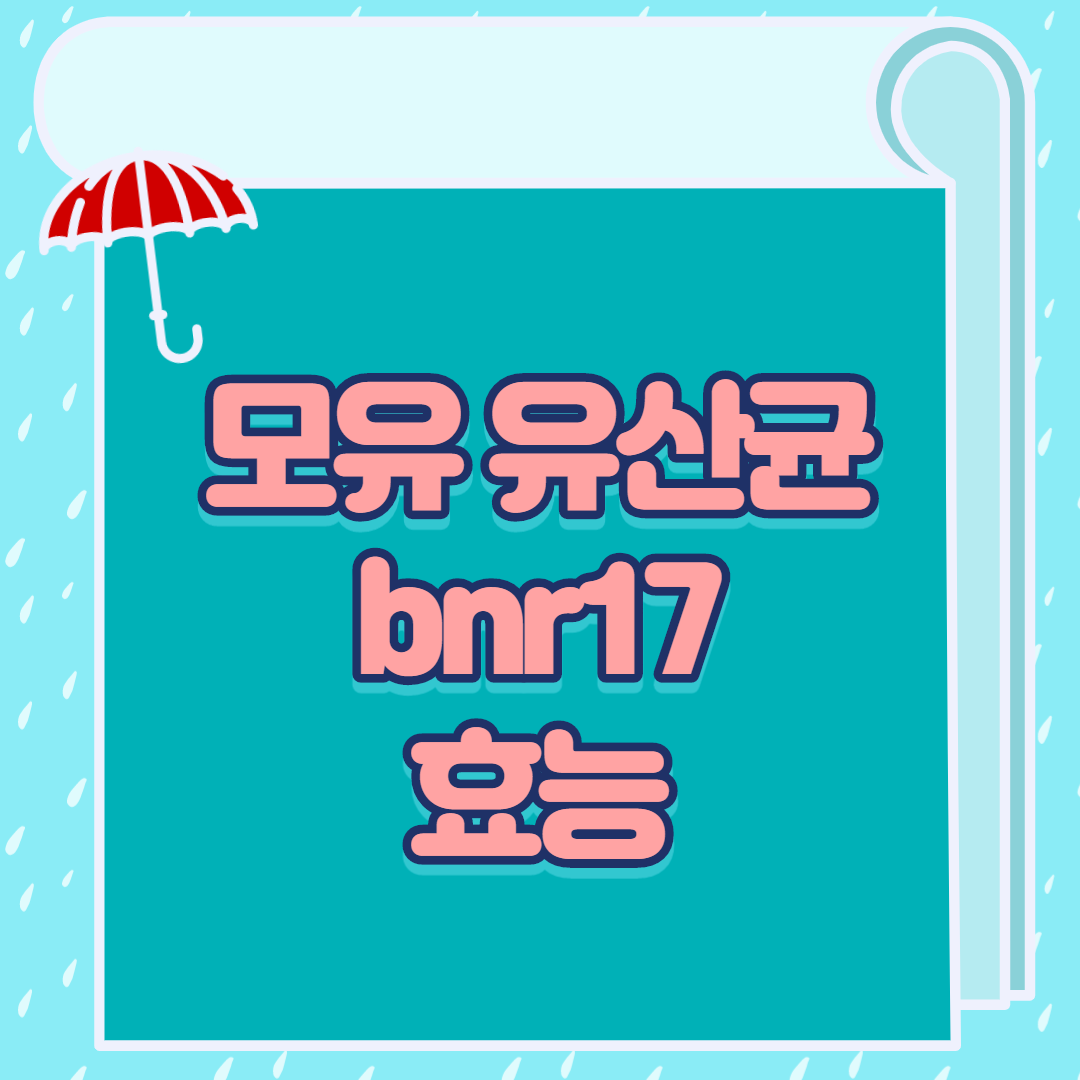  모유 유산균 bnr17 가루 효능 알려드림