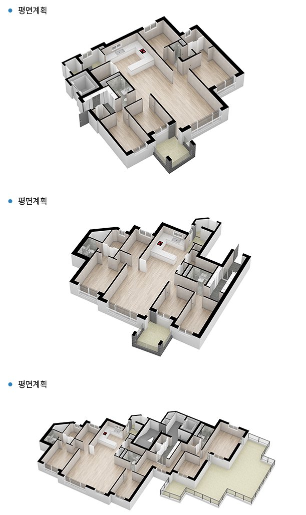 보은 대신 센텀캐슬 아파트 평면계획