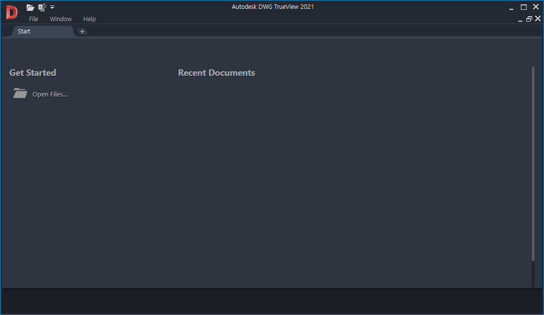 DWGTrueView 2021 실행화면