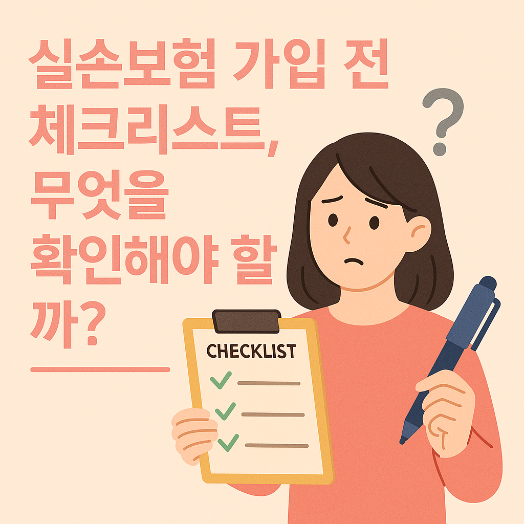 실손보험 가입 전 체크리스트, 무엇을 확인해야 할까?