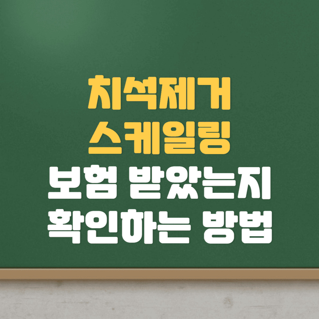  스케일링 보험 적용 및 비용 알아보기