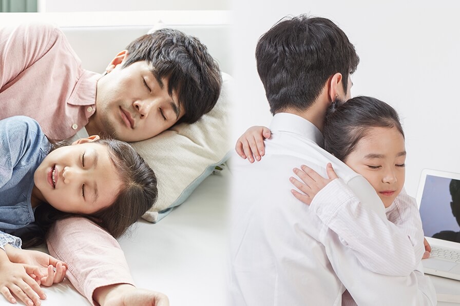여성아이를안고있는-남성의모습