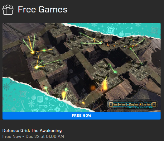  12월 21일 무료게임 'Defense Grid: The Awakening'