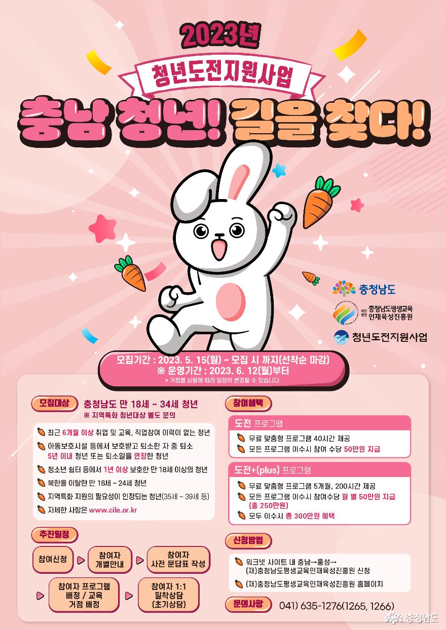  충남도 2023년 청년도전지원사업 참여자 선착순 모집 및 참여혜택