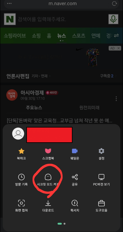 네이버웨일 시크릿 모드