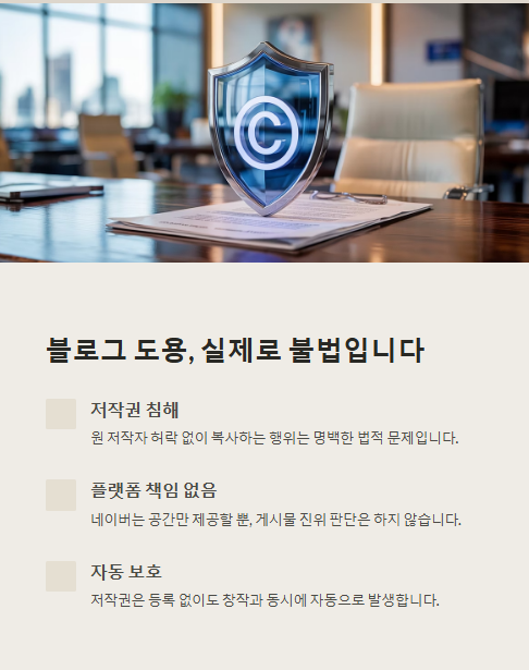 블로그 도용 실제로 불법 입니다