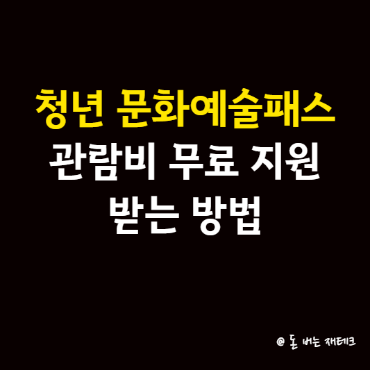 청년 문화예술패스 신청&#44; 관람비 무료 지원 받는 방법