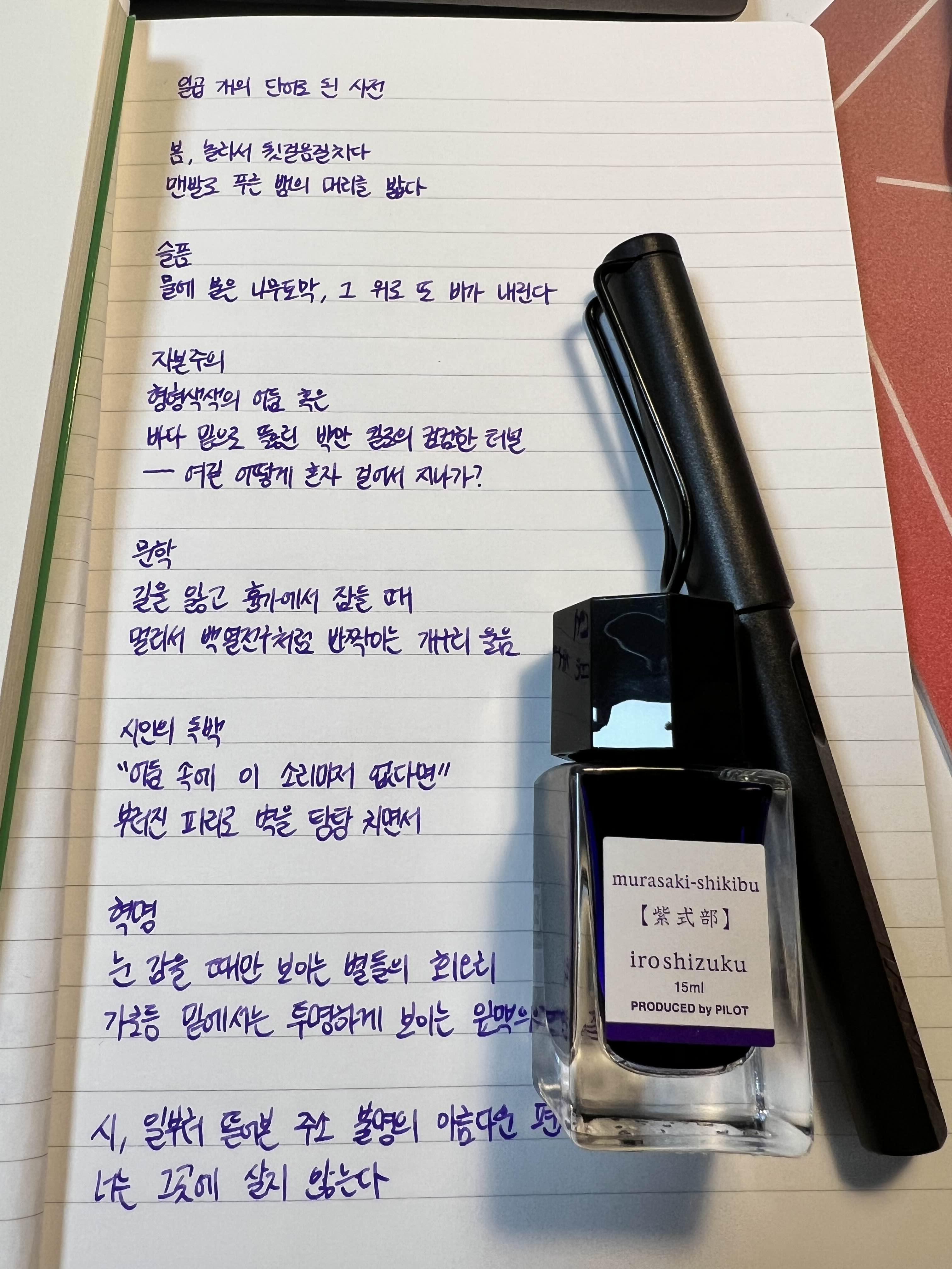  이로시주쿠 작살나무열매 (murasaki-shikibu) 미니병 잉크 리뷰, 아름다운 보라색