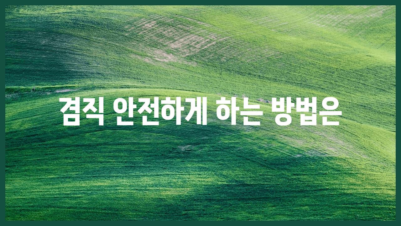 겸직 안전하게 하는 방법은