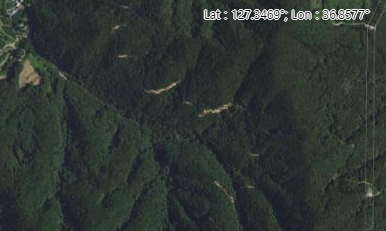 마우스 위치에 따른 좌표값이 표출되는 이미지