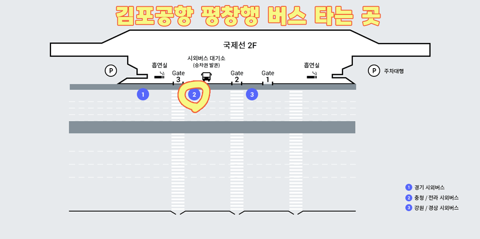 김포공항 국제선 평창행 리무진버스 타는 곳
