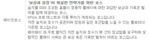 스카이72 레이크코스 안내문