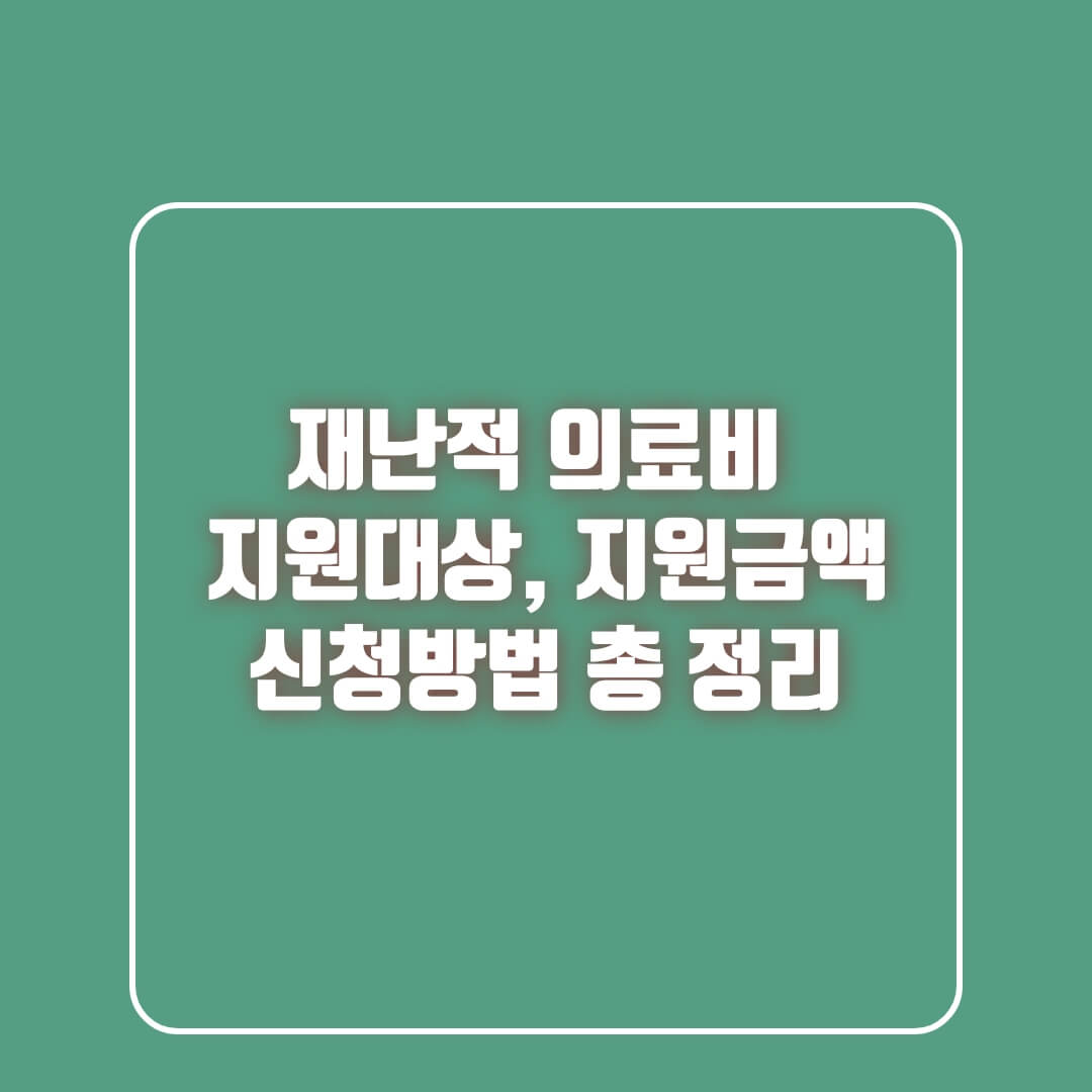  재난적 의료비 지원 대상, 재난적 의료비 신청 방법 총 정리
