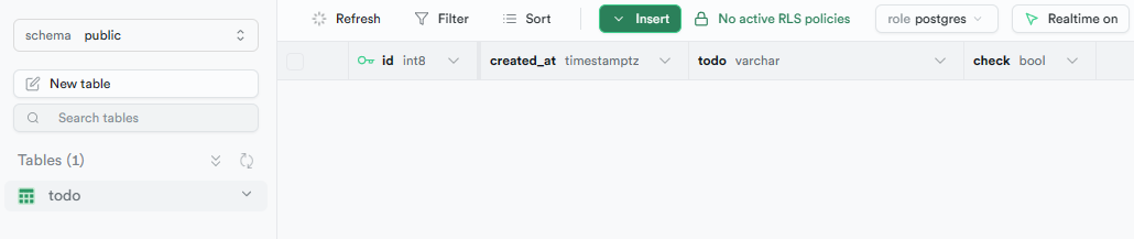 supabase table create result