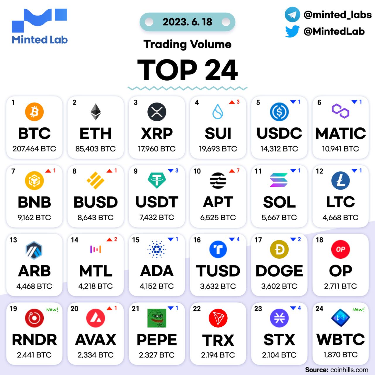 23년6월18일-오늘기준-탑24-코인순위