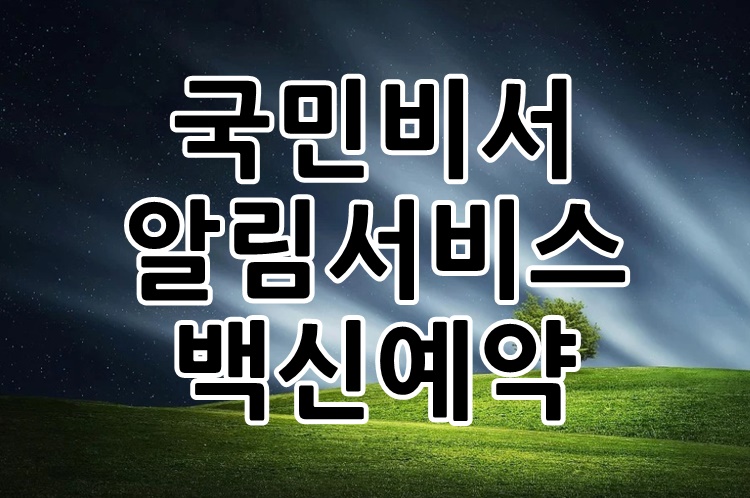  국민비서 알림서비스 국민비서 백신예약 신청방법 총정리