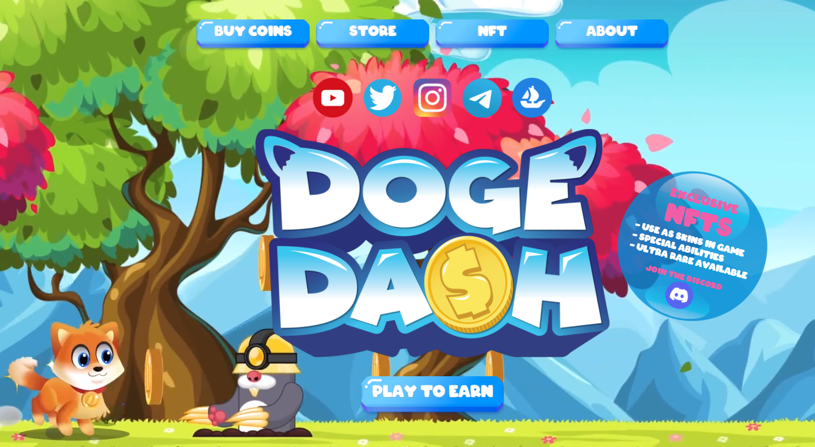 Doge Dash P2E 게임 화면