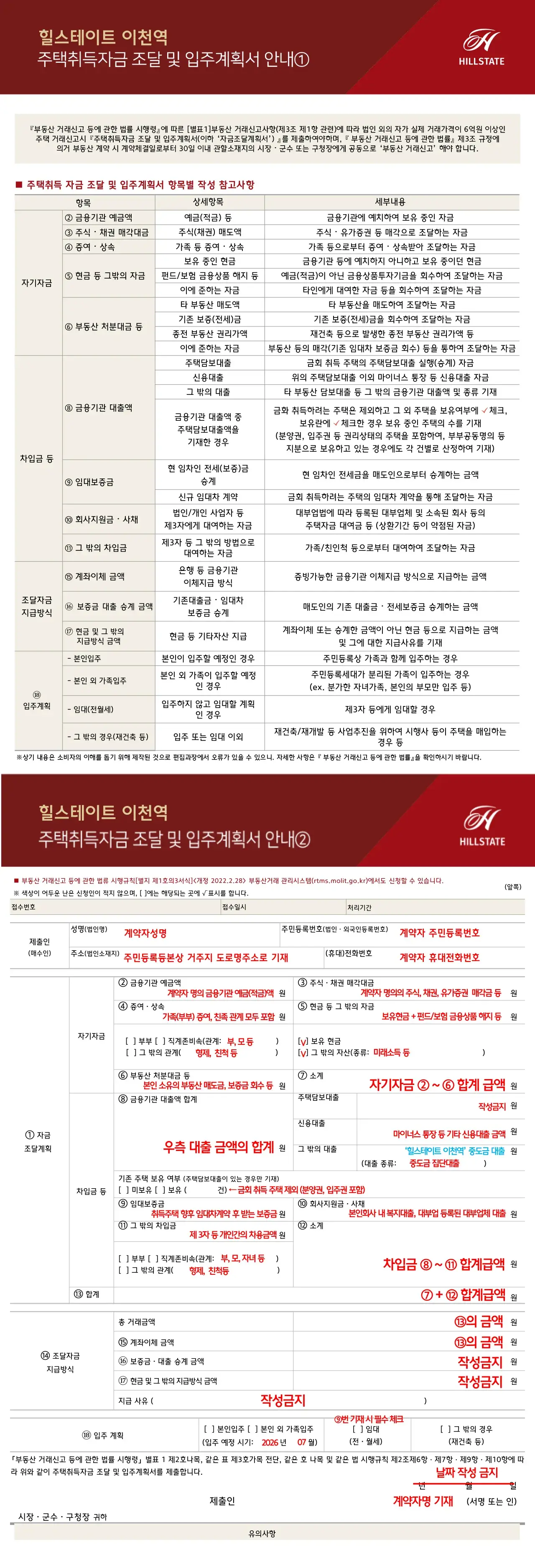 힐스테이트이천역1단지, 2단지아파트 단지, 동호수배치도, 세대평면도, 입주자모집공고 등 분양안내