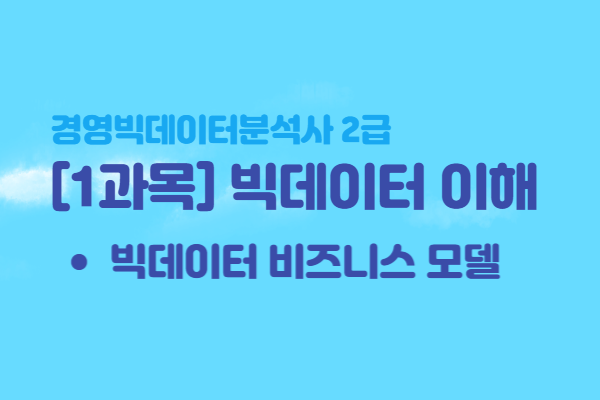  [경영빅데이터분석사 2급] 1과목 빅데이터 이해 - 빅데이터 비즈니스 모델