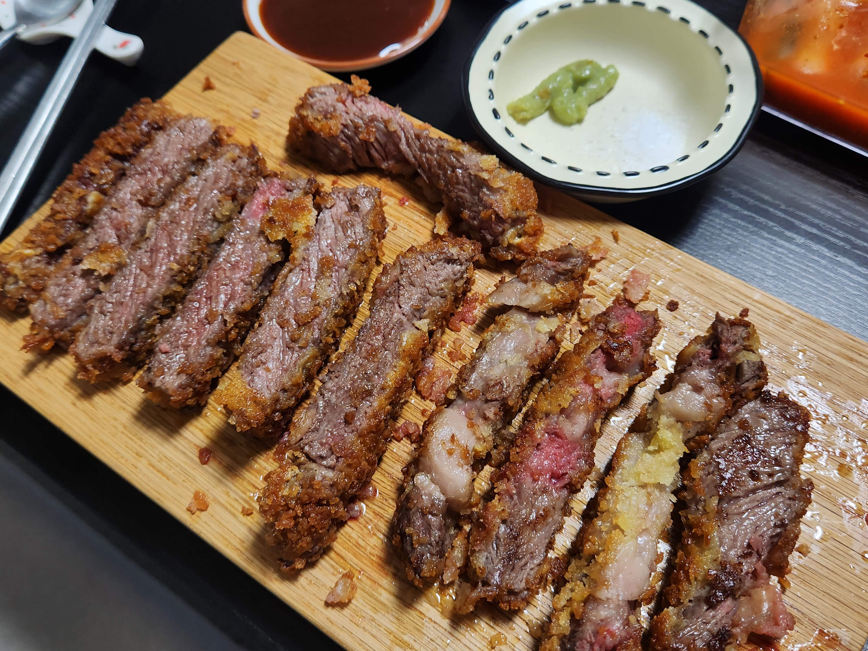 플레이팅후 와사비에 찍어먹기