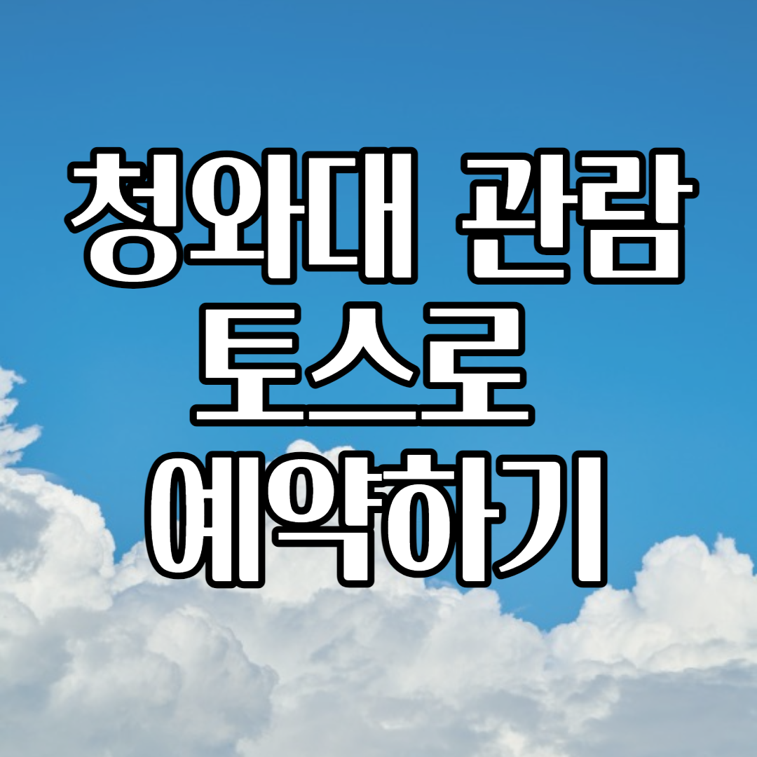  청와대 관람 토스로 예약하기