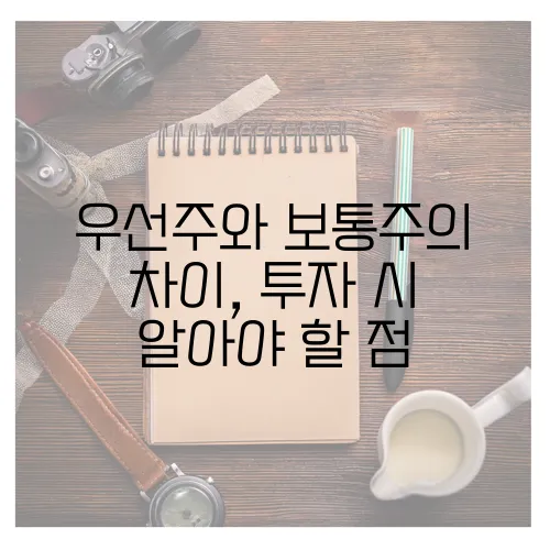 우선주와 보통주의 차이, 투자 시 알아야 할 점