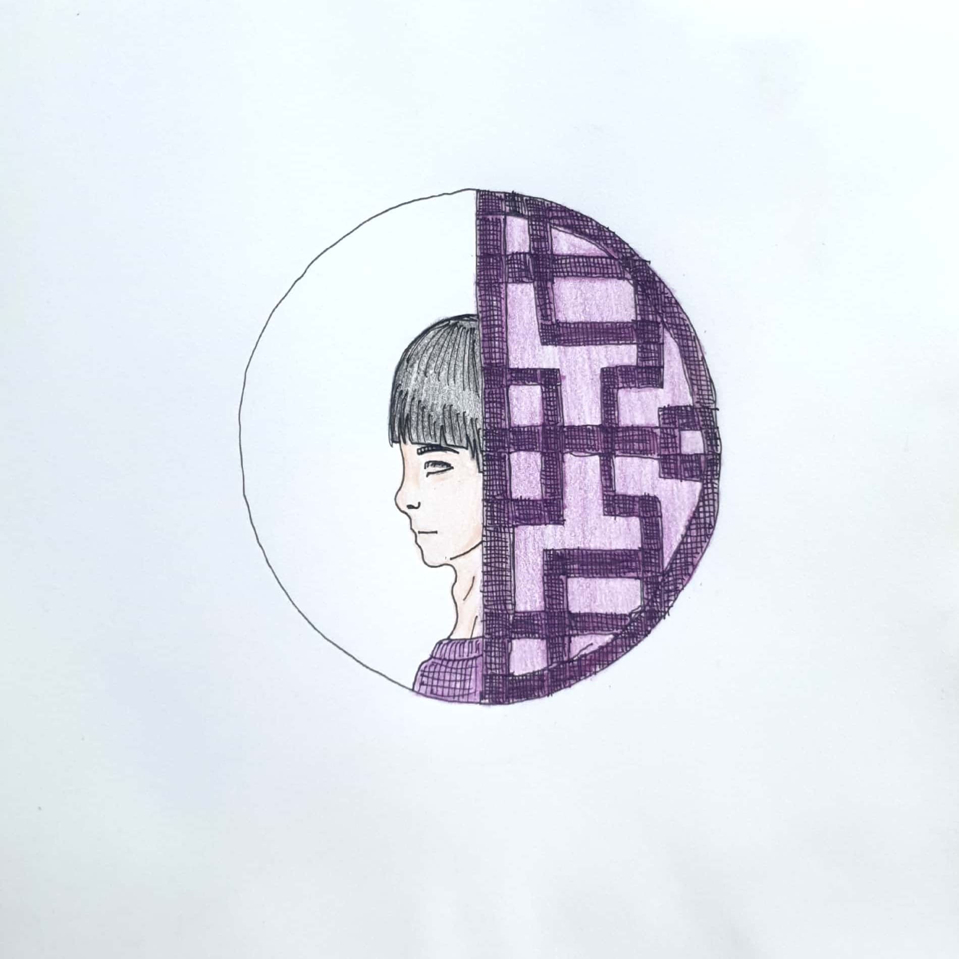  Purple Window 보라색 창문 / 일러스트 그림 드로잉 / 인물화 그리기