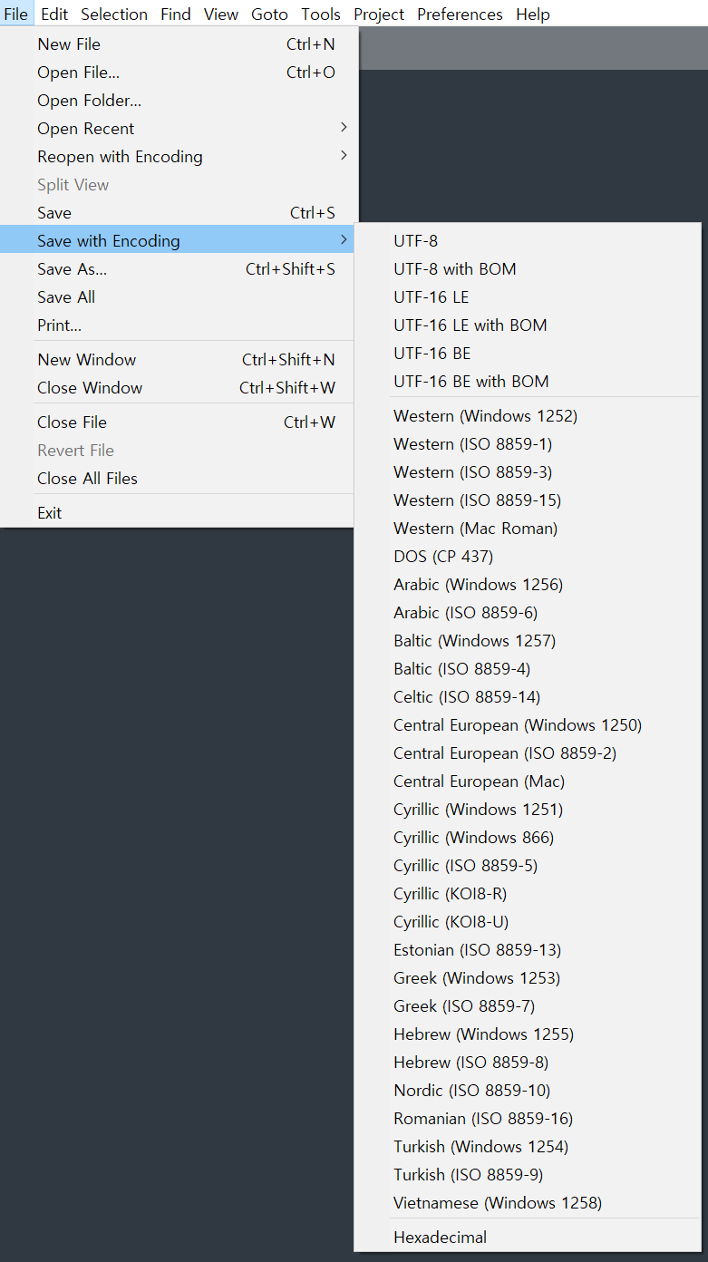 [Sublime Text] 서브라임 텍스트 한글 깨짐(인코딩) 문제 해결