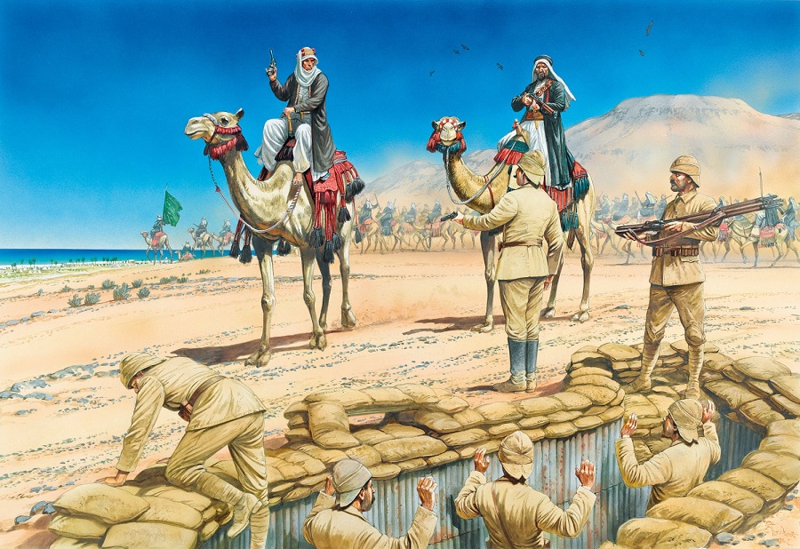 아카바 전투 오스만군을 포로로 잡은 아랍군 낙타부대