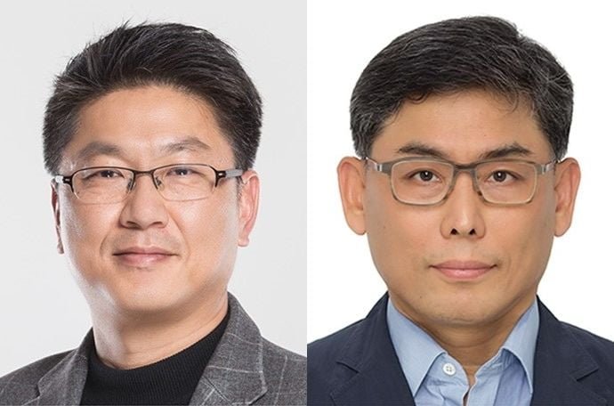 삼성전자 2025년 사장단 인사에서 승진한 한진만 DS부문 파운드리사업부장 사장(왼쪽)과 김용관 DS부문 경영전략담당 사장.
